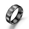 European Simple Matte 8MM Double Beveled Titanium Steel Ring - Polished for Laser Engraving