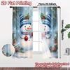 2pcs,Curtains Cute Snowmen Christmas Scene (2) Fashionable Modern Curtains 100% Polyester Curtains Art Deco Festive Ldeal for