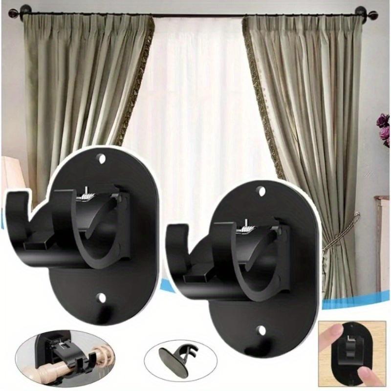 2pcs Curtains Rod Holders Heavy Duty Curtains Rod Hook Self-Adhesive Curtains Holder Rod Holder Hooks Curtains Rod Support