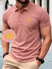  Men's Collared Polo Shirt with Peaks Graphic Print, Summer Versatile Golf Shirts for Outdoor Casual Sports