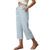 Women’s Wide Leg Cropped Pants High Waist Linen Blend Trousers with Side Pockets Relaxed Fit for Everyday Wear
