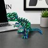 Figurine Modèle Dinosaure Imprimée en 3D, Articulations Mobiles Ouverture Lisse Décoration, Jouet Durable Texture Métallique Dégradée Mini Accessoires Os Science