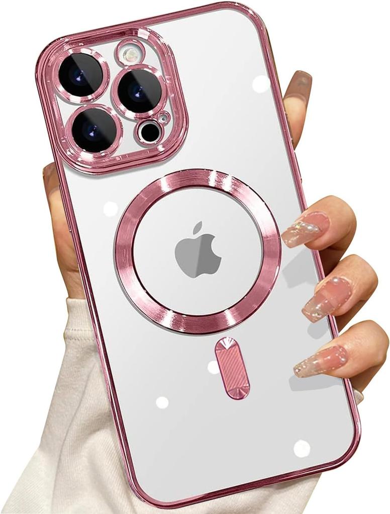 Capa Magnética de Proteção Total Para iPhone 16 15 14 13 12 11 Pro Max Capa Para Carregador Sem Fio Magsafe Com Protetor de Lente da Câmera
