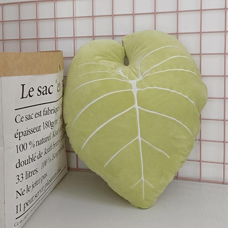 Green Leaf Throw Pillow Sleep Cushion Sofa Gift Present Supplies for Kid Boys Girls Throw Pillows Present