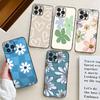 Flower Art For IPhone 15 16 14 Plus 13 12 11 17 Pro Max 17 Air Black Soft Phone Cover