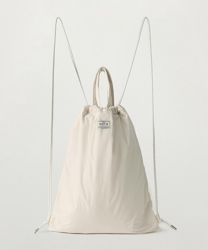 Satur Solid Drawstring Bag Cream