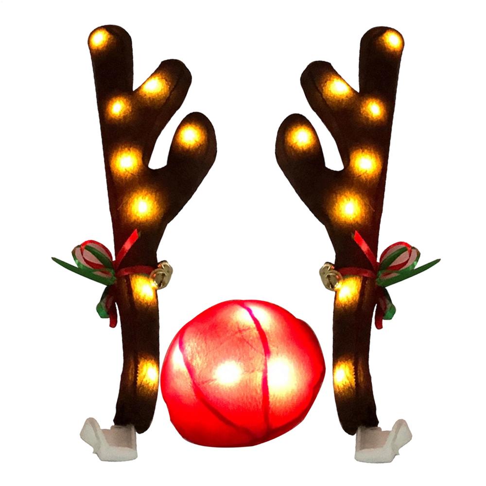 

Reindeer Car Decor Cute LED Holiday Supplies with Jingle Bells Christmas Reindeer Decor for Travel Daily Special Occasions