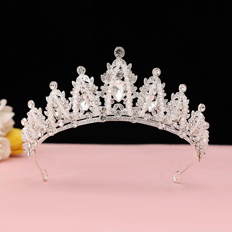 Bride's Crown Headband Wedding Korean Birthday Gift Adult Gift Crystal Crown Princess Dress Hair Accessory