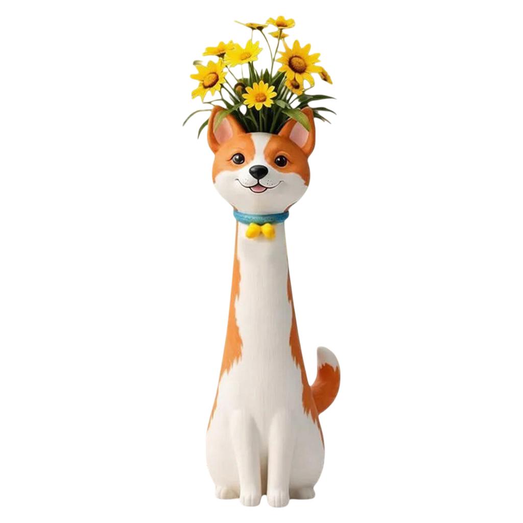 Vase à Fleurs Animal Fantaisiste en Résine Vase à Fleurs Moderne en Forme d'Animal Mignon Ornement Créatif pour la Décoration de la Maison Salon Étagère