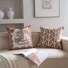 New Oat Color High End Geometric Jacquard Cushion Cover Double-Sided Modern Light Luxury Pillow Covers Decorative Decor Home
