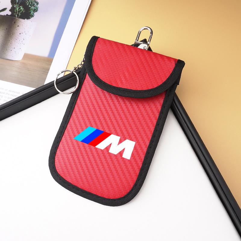 Sticker Accessory Car Key Case Signal Blocker Bag RFID Shielding Pocket For BMW E46 M E36 E34 F10 E90 F30 E60 E53 E30 E92 E87 EB1