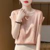 Women's Summer New Style Round Collar Temperament Dark Flower Short Sleeve All Match Short Section Top