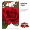 2Pcs Rose Rings Artificial Flower Wreaths with Greenery Garland Floral Pillar Centerpiece Wedding Home Party Table Decor