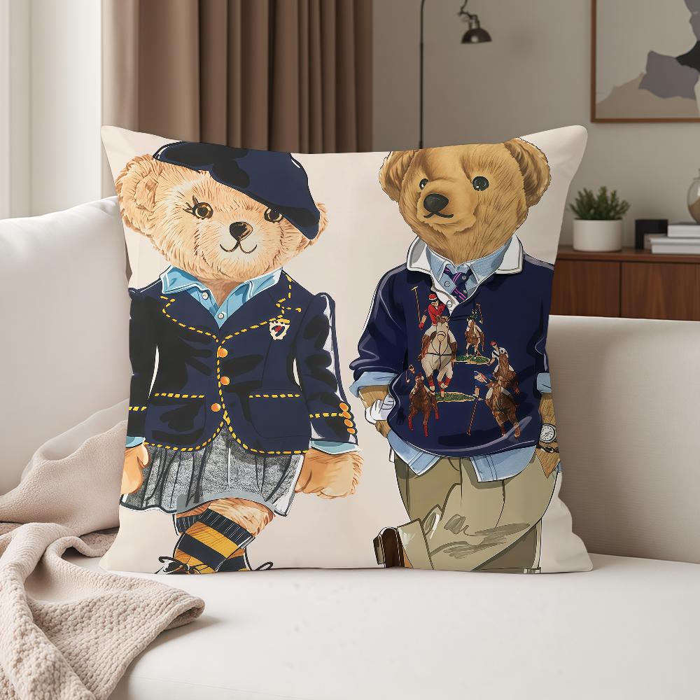 

Fashion P-Polo B-Bears Pillow Case Suitable For Bedrooms Living Rooms Cars Home Decoration 12x12Inch