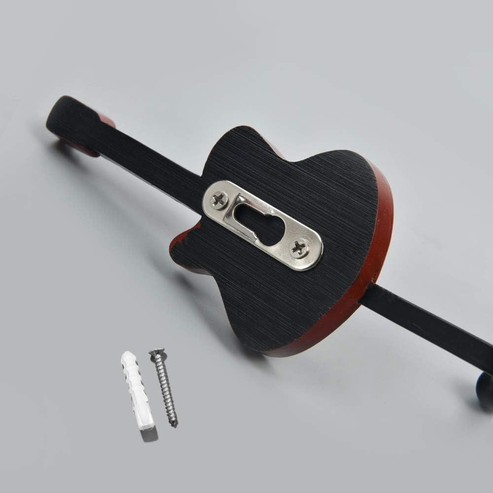 Väggmonterade Gitarrformade Krokar Vintage Stil Kraftig Personlighetskrok Metall Harts Rostbeständig Gitarrhängare