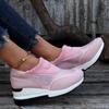 Plus Size Women's Shoes Thick-Soled Sequined Solid-Color Slip-On Breathable Flats Lightweight Wedge Sneakers Women's Single Shoes