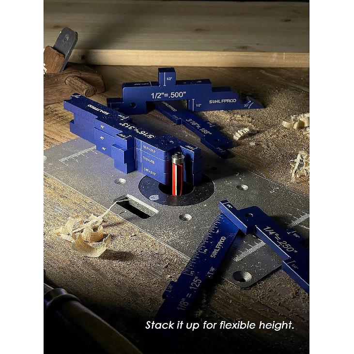 Router Setup Blocks Woodworking 7pcs Aluminum Precision Router Table Set Up Bars for Woodworking & Routers Setup Bars Woodworking Setup Thickness,