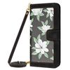 Custodia Portafoglio in Pelle con Slot per Carte e Fiori in Rilievo per Samsung A56 A16 A26 A36 A55 A35 A15 S25 Edge S24 S23 Ultra con Tracolla