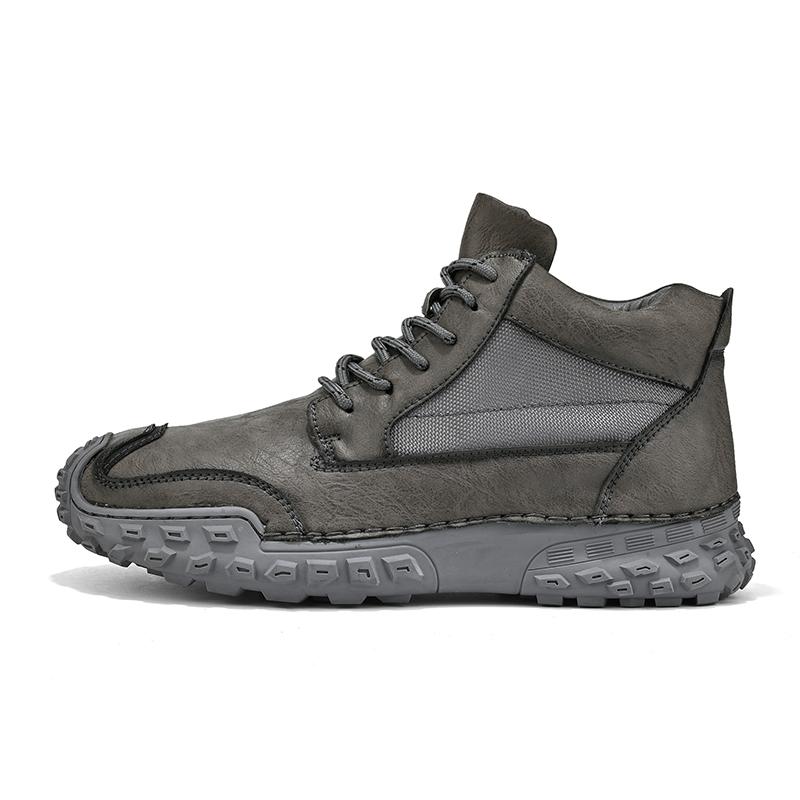 Handgefertigte Outdoor Herrenstiefel Spaltleder Herbst Knöchel-Sneakers Übergröße 38-46 Freizeit-Schuhwerk für Männer Hombres Botas