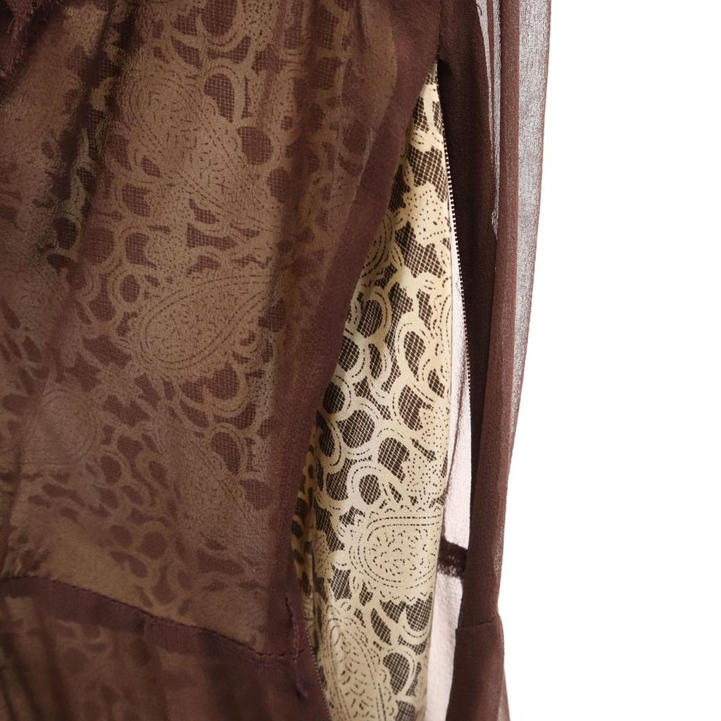 TOCCA silk No sleeve Sheer one piece 999 Brown Women Used