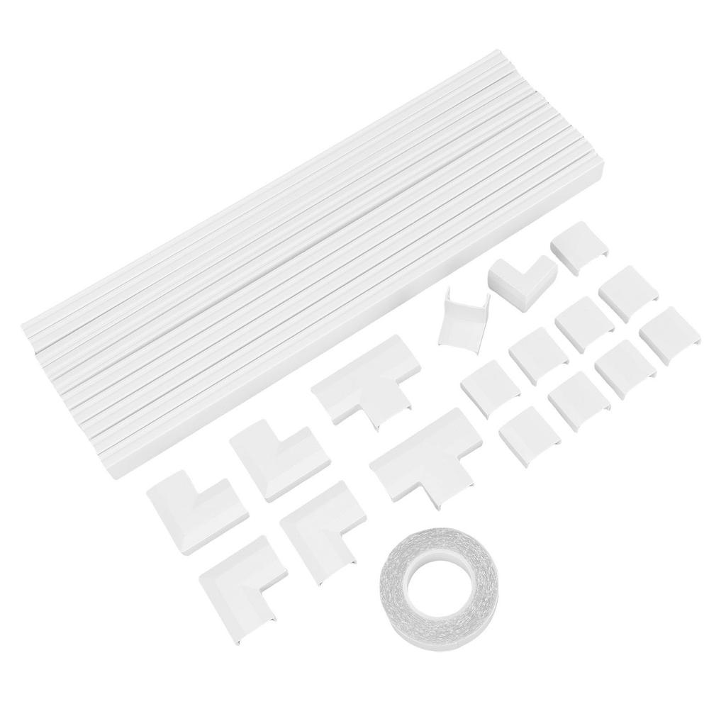 10pcs Cord Cover Kit, PAINTABLE Cable RACKAY TV Cable Hider Wall Kit, for 4-5 Ethernet or 5-6 Copper Wires Management, W25MMXH13MM, White