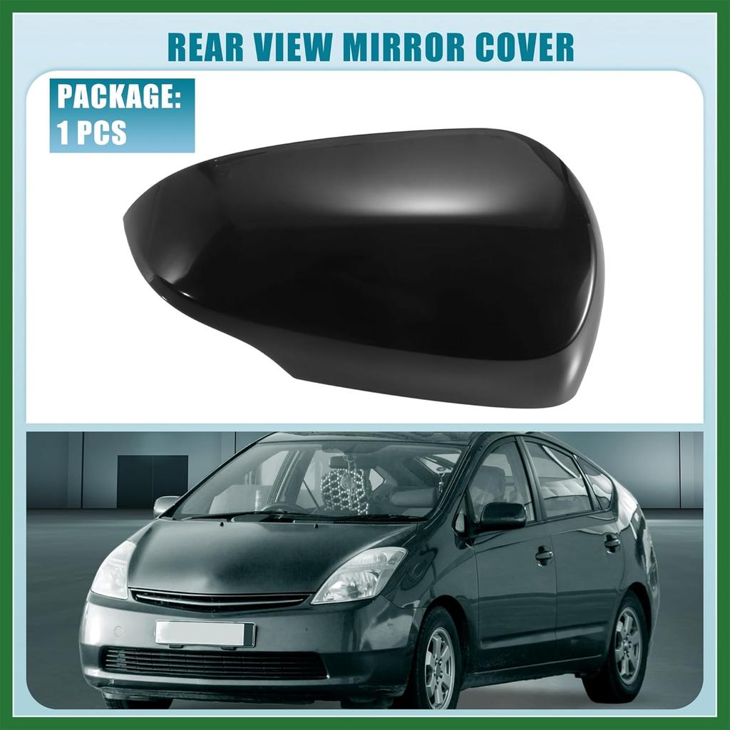 Motoforti Rückspiegelkappe Rechts für Seitenspiegel Tür für Toyota Prius C 2012-2018 ABS-Kunststoff Schwarz Langlebig