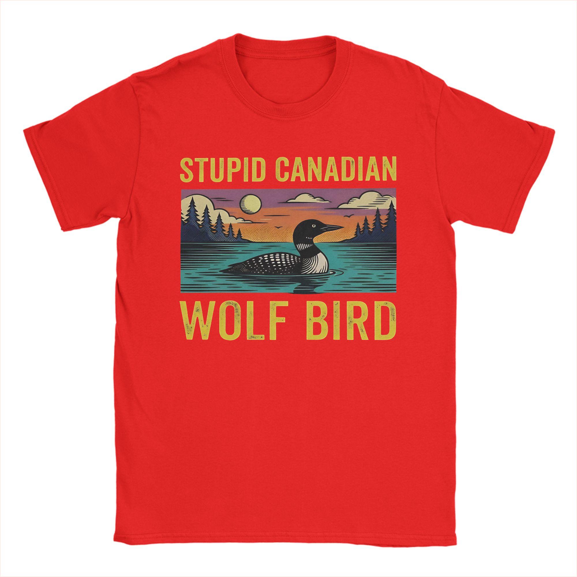 

Stupid Canadian Wolf Bird Loon Lover Heated Rivalry T Shirt Summer Trending TShirts Unisex Cotton Oversized ShortSleeve Tops S