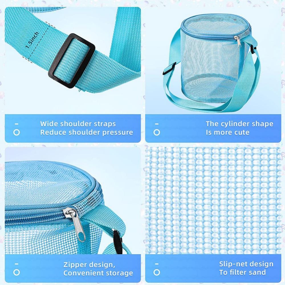 Beach Mesh Bag Circular Storage Bag Outdoor Finishing Collection Bag