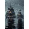 Vintage Nautical Metal Wall Art, Old Sailing Ship Pirate Decor, Home Wall Decor