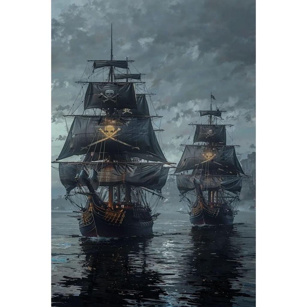 Vintage Nautical Metal Wall Art, Old Sailing Ship Pirate Decor, Home Wall Decor