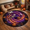 Halloween Witch Pumpkin Circle Rug Office Patio Checkered Carpet Living Room Sofa Corridor Mat Bedroom Bedside Rug Home Decor
