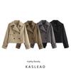 Kaslead New Arrival Women's Clothing Fashion Style Stylish Simple and Versatile Casual Short Trench Coat Jacket Outwear