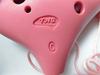 TNG Ocarina, 12-Hole Alto, Pink, Plastic, C Key, AC (with Strap), with Brass Tube, Resin, Pink