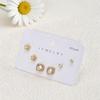3 Pairs/Set Heart Flower Stud Earrings for Women Girls  Zircon Pearl Earring Set Multiple Piercing Cartilage Earring Jewelry