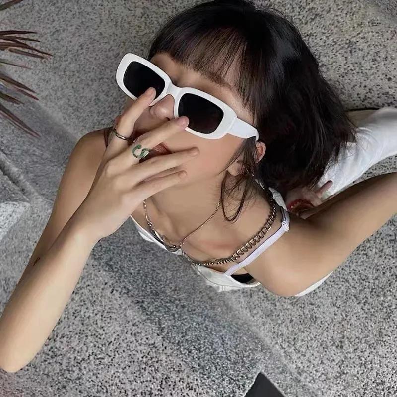 Summer Sunglasses Trend Square Frame Rectangle Glasses Brand Designer Sunglasses Fashion Personalized Glasses Women