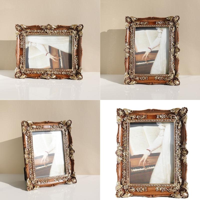Antique Styles Picture Frame Decorative Resins Photo Holder for Living Room or Bedroom Wall Hanging and Tabletop Display