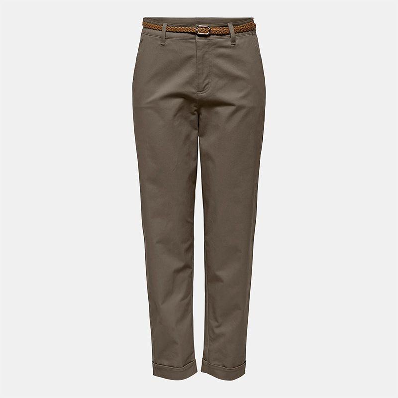 Pantalon chino sax coupe carotte avec ceinture tressée Femme ONLY