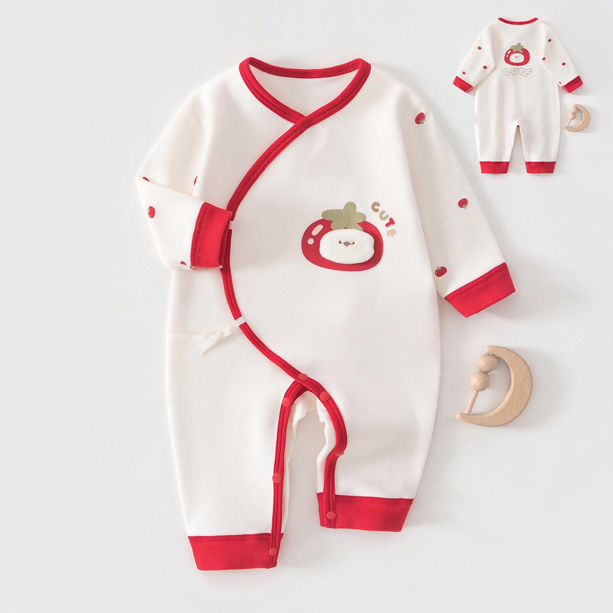 

Newborn Cotton Monk Bodysuit - Red, 0-3 Months, Butterfly Design Jumpsuit for Spring/Autumn Size 52