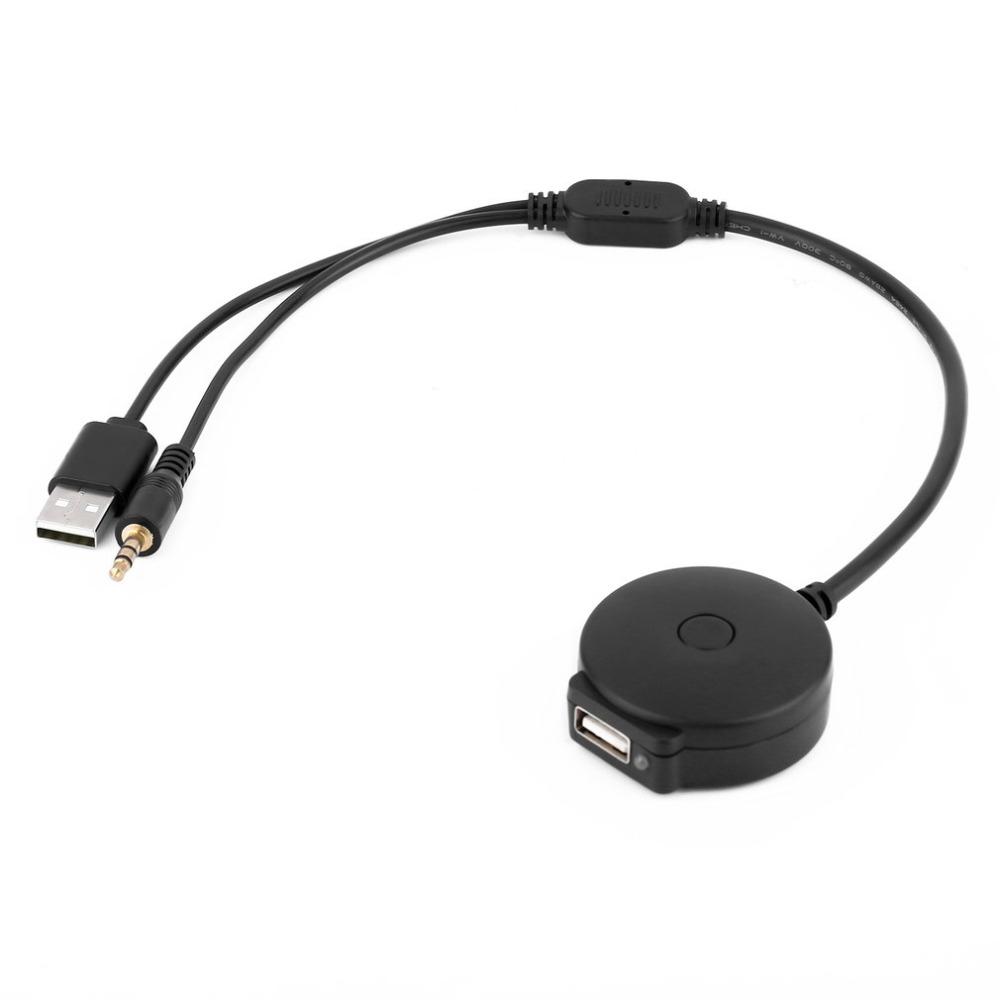 Automobile Bluetooth 4.0 Audio 3.5mm AUX USB Music Adapter Cable For Car Has AUX