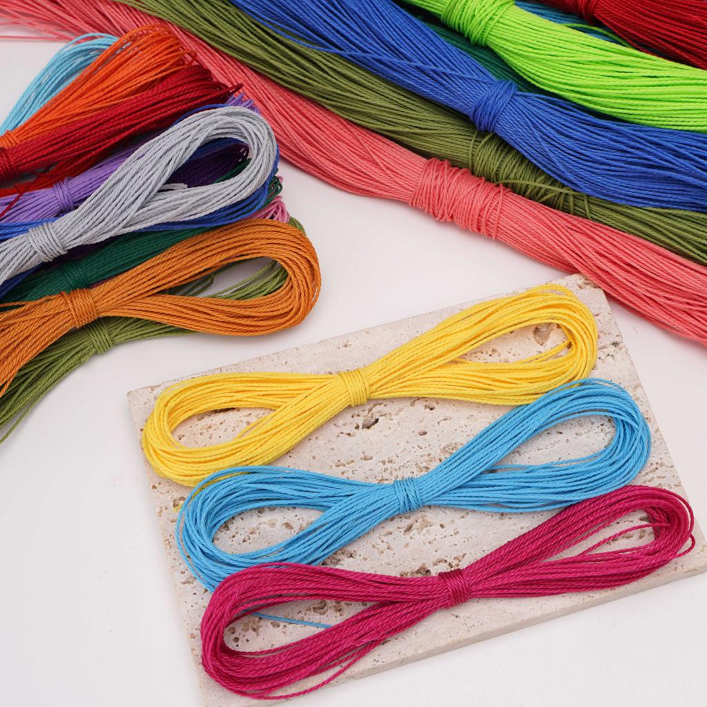10 meter lærlinje vokset snor bomullstråd snor stropp halskjede tau for smykkefremstilling DIY armbånd rekvisitter