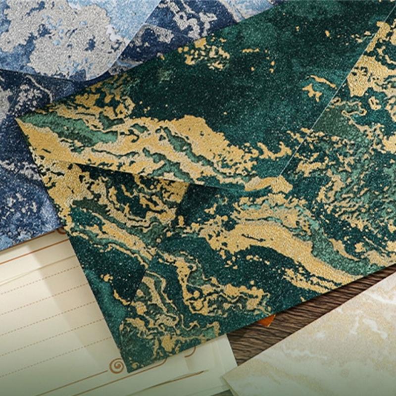 1 set kinesisk stil brevpapper och kuvert set Retro brevpapper med kuvert Skrivpapper för presentkort