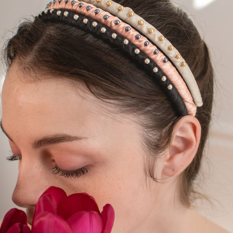 L’OMBRILLANT Pearl Satin Hairband (3 Colors)