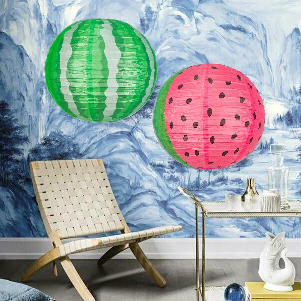 10Pcs Watermelon Festival Lanterns Fruit Theme Decorations for Indoor Outdoor Use Wedding Celebration Accessories