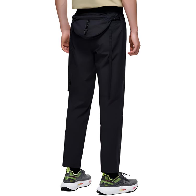 Anta Outdoor Series Straight Leg Lace-Up Mid-Rise Breathable Knitted Sports Pants Men pants Basic-Black 152430515-3