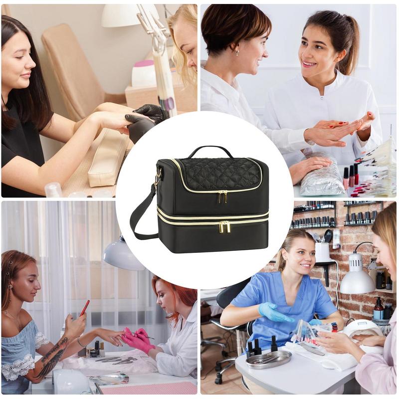 45 Bottles Nail Polish Storage Bag Manicure Tool Bag Detachable 2-layer Multi-function Travel Portable Essential Oil Storage Bag