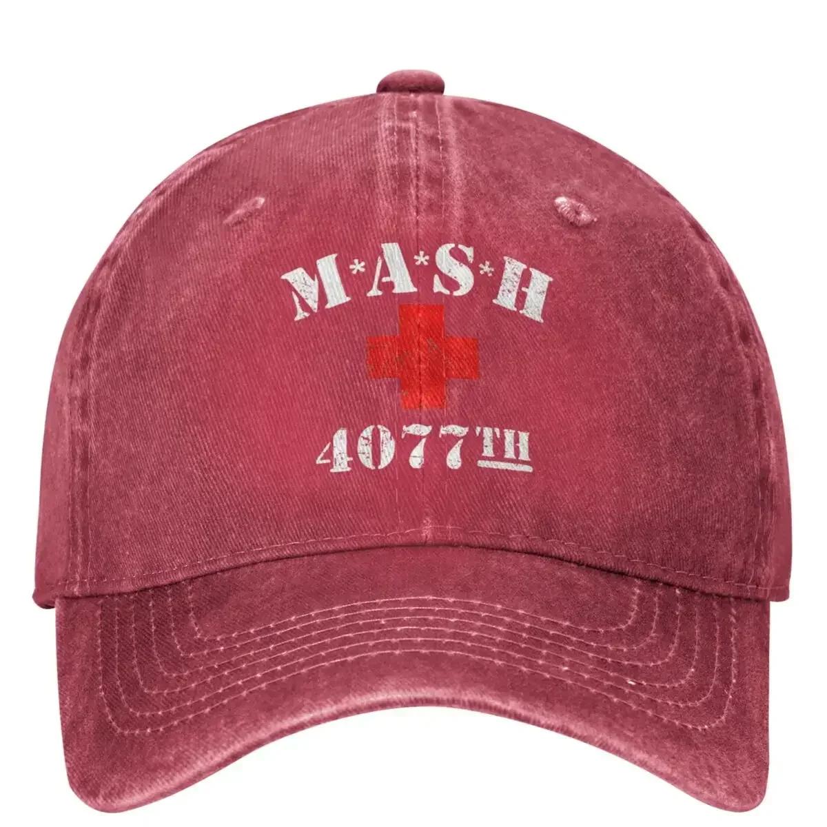 Men Women Mash 4077 4077th TV Series Baseball Caps Vintage Distressed Washed Headwear Adjustable One Size