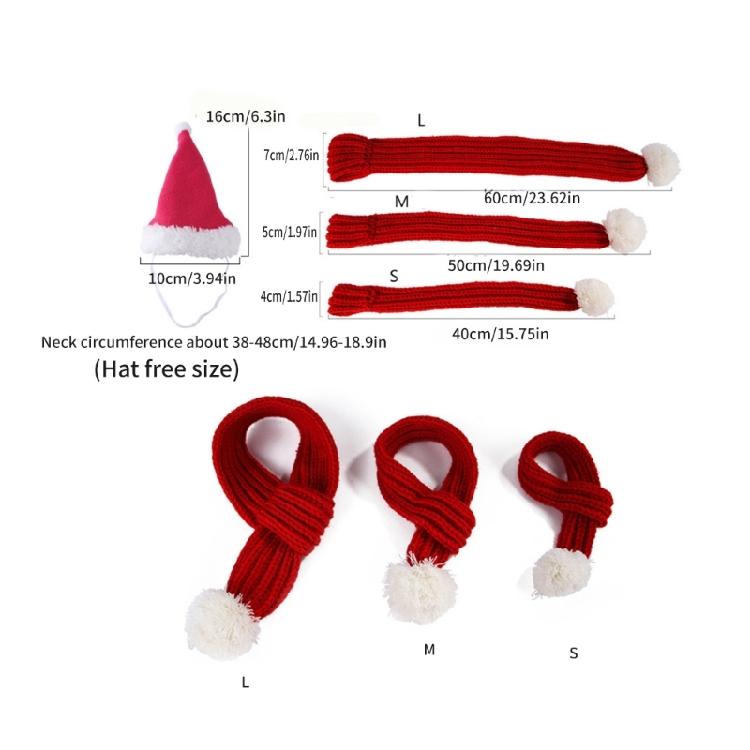 Small Dog Santa Hat with Scarf Christmas Cats Costume Halloweens Pet Costume for Party Make Up