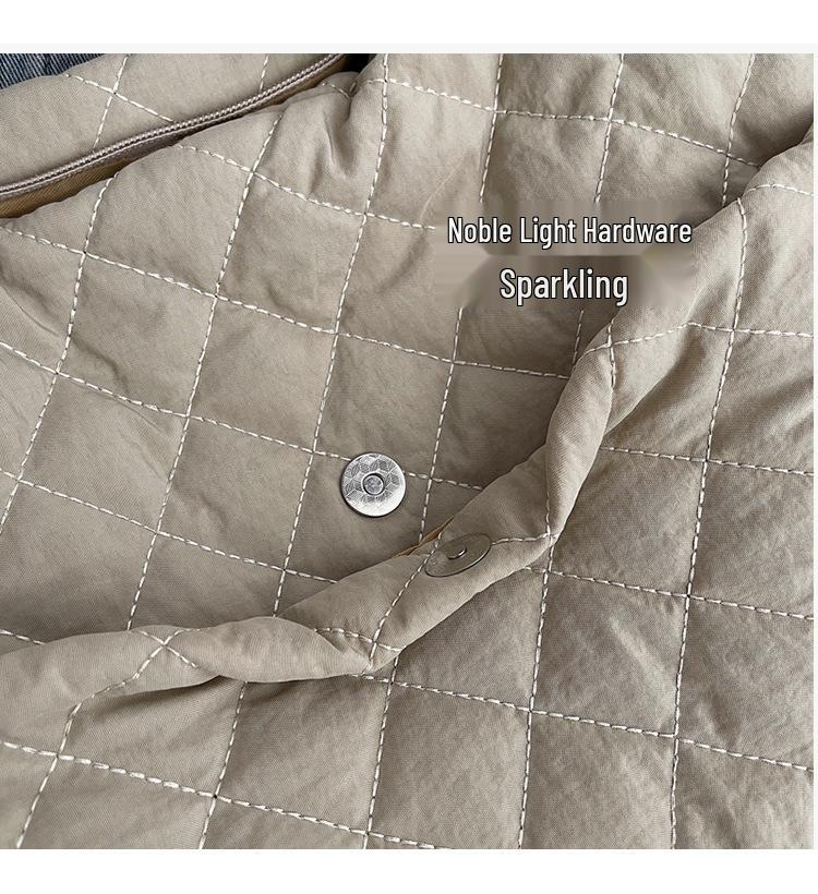 Large Diamond Lattice Cotton Padded Women's Tote – Autumn/Winter Casual Fashion Handbag