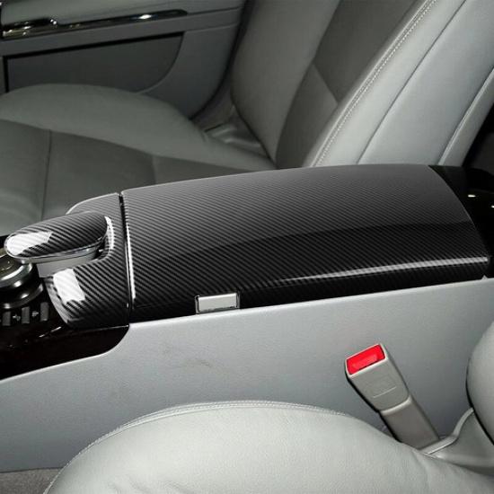 3x Gloss Black ABS Car Central Armrest Box Stick Trim For Benz S W221 2008-2012