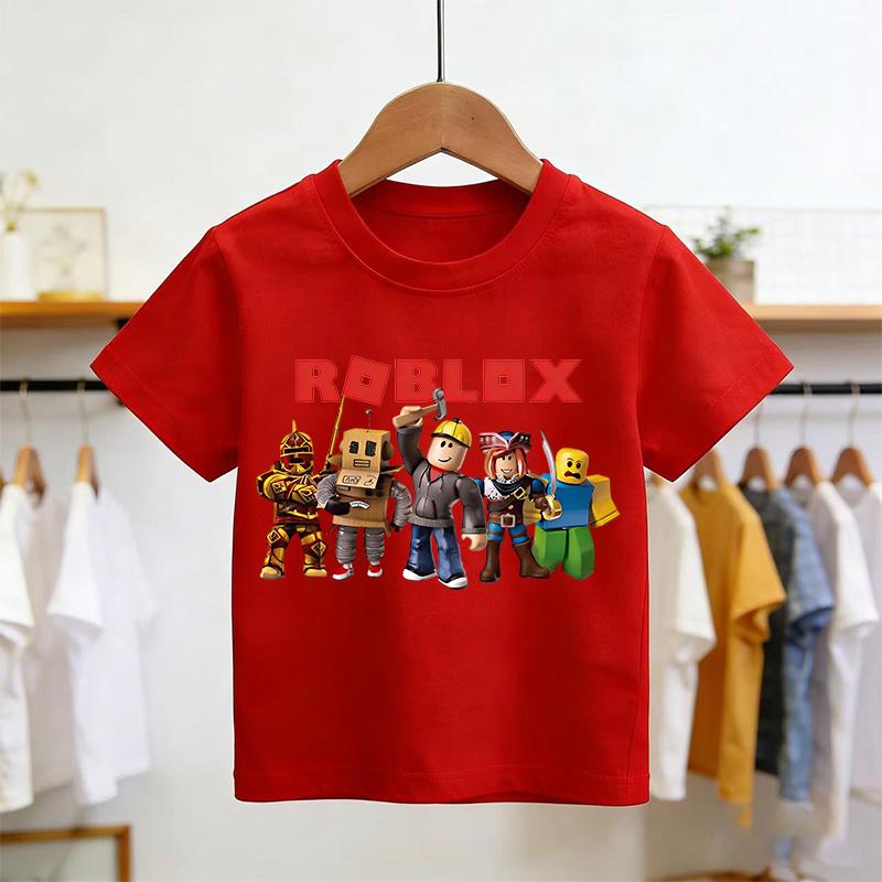 T-shirt Roblox Moda Estiva Top a Manica Corta T-shirt Ragazzi e Ragazze Top Estivi Gioco Streetwear Magliette Bianche per Bambini